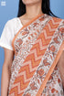 Mulmul Cotton Saree With Fall In Floral Block Print